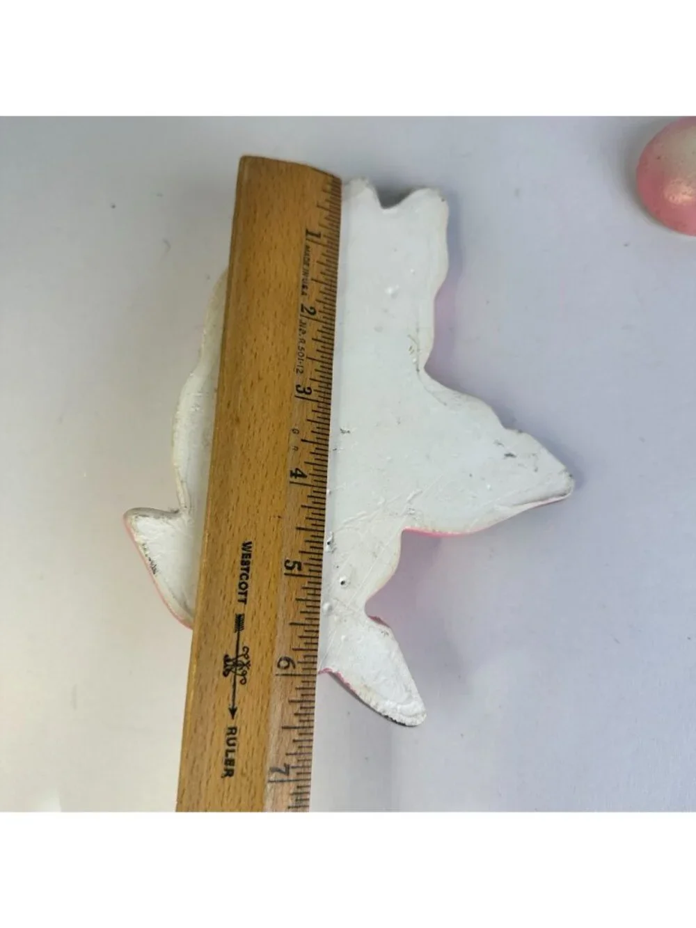 Vintage MCM Pink & Green Plaster Wall Decor Tropical Fish & Bubbles